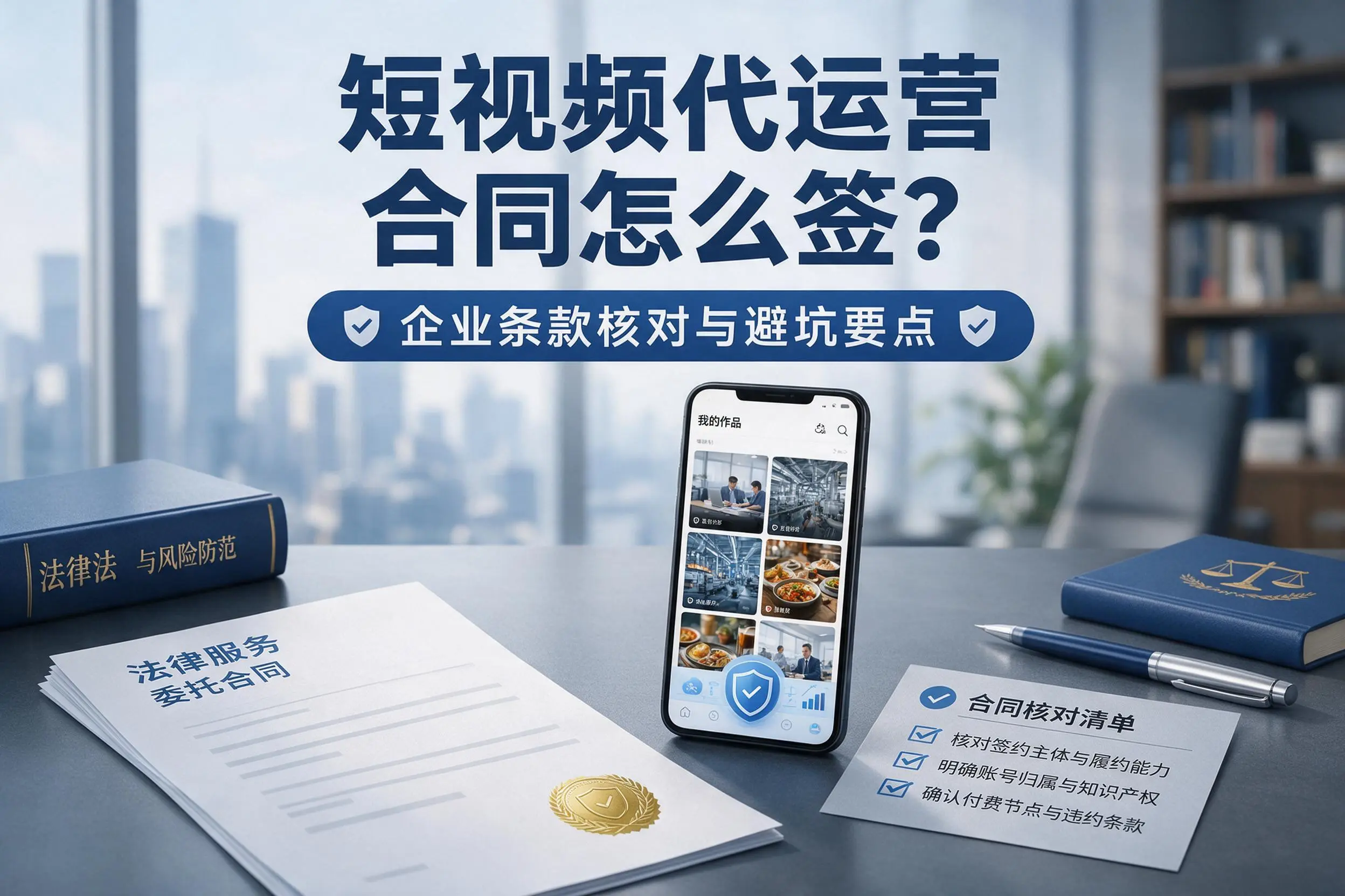 短视频代运营合同怎么签?玉树企业条款核对与避坑要点