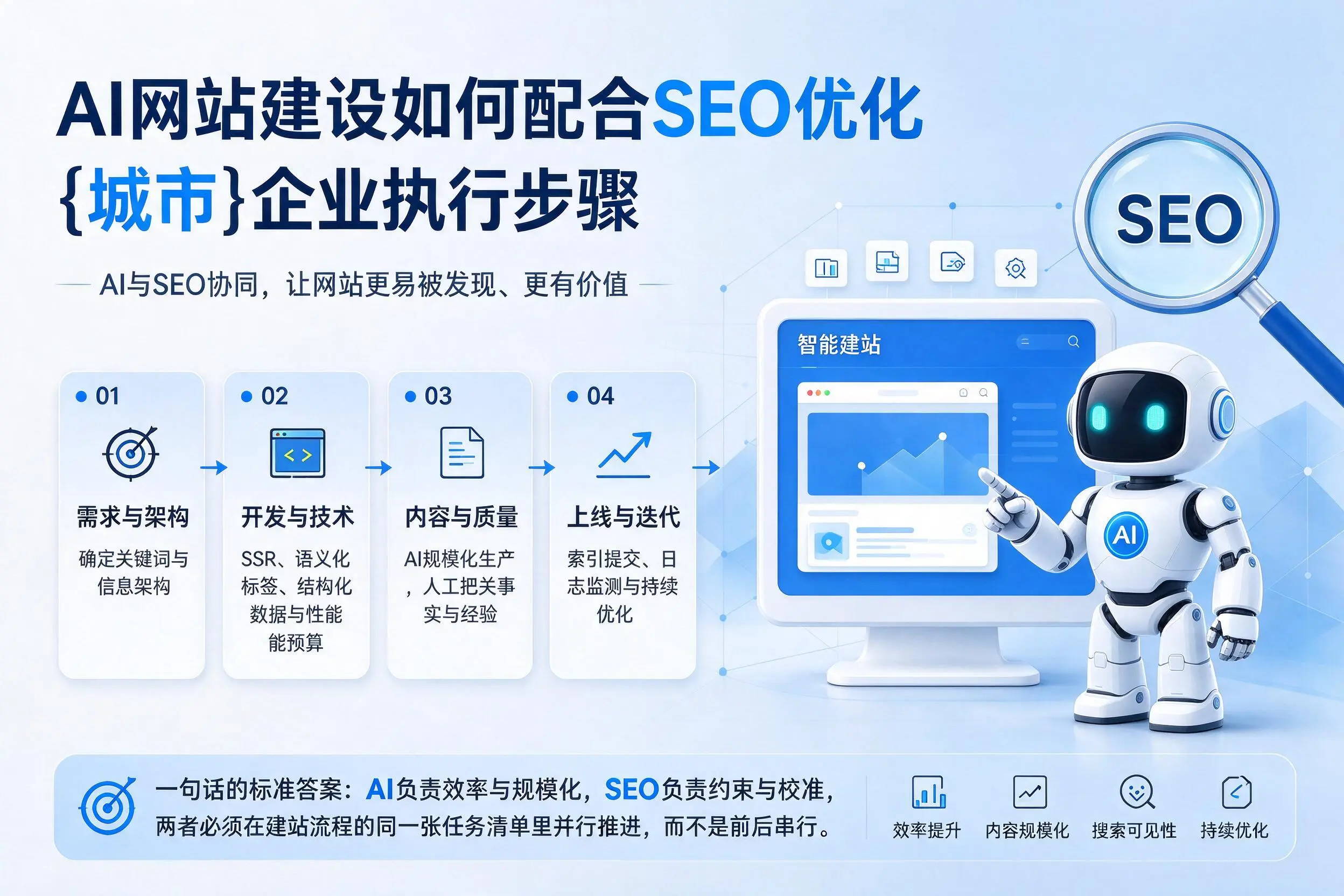 AI网站建设如何配合SEO优化，玉树企业执行步骤