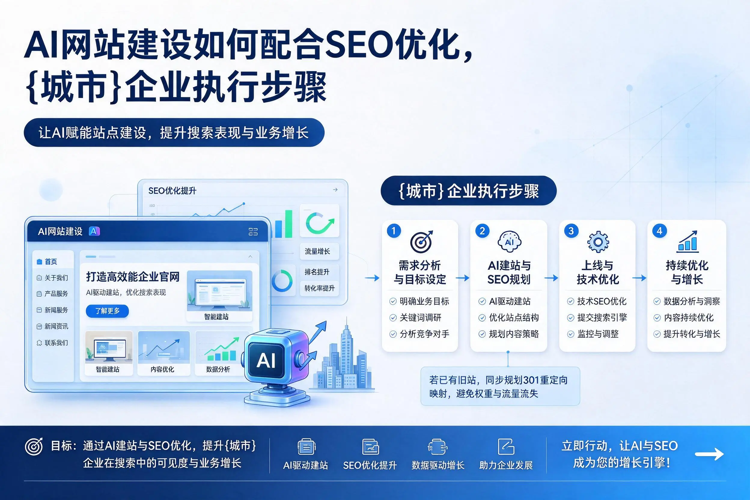 AI网站建设如何配合SEO优化，玉树企业执行步骤