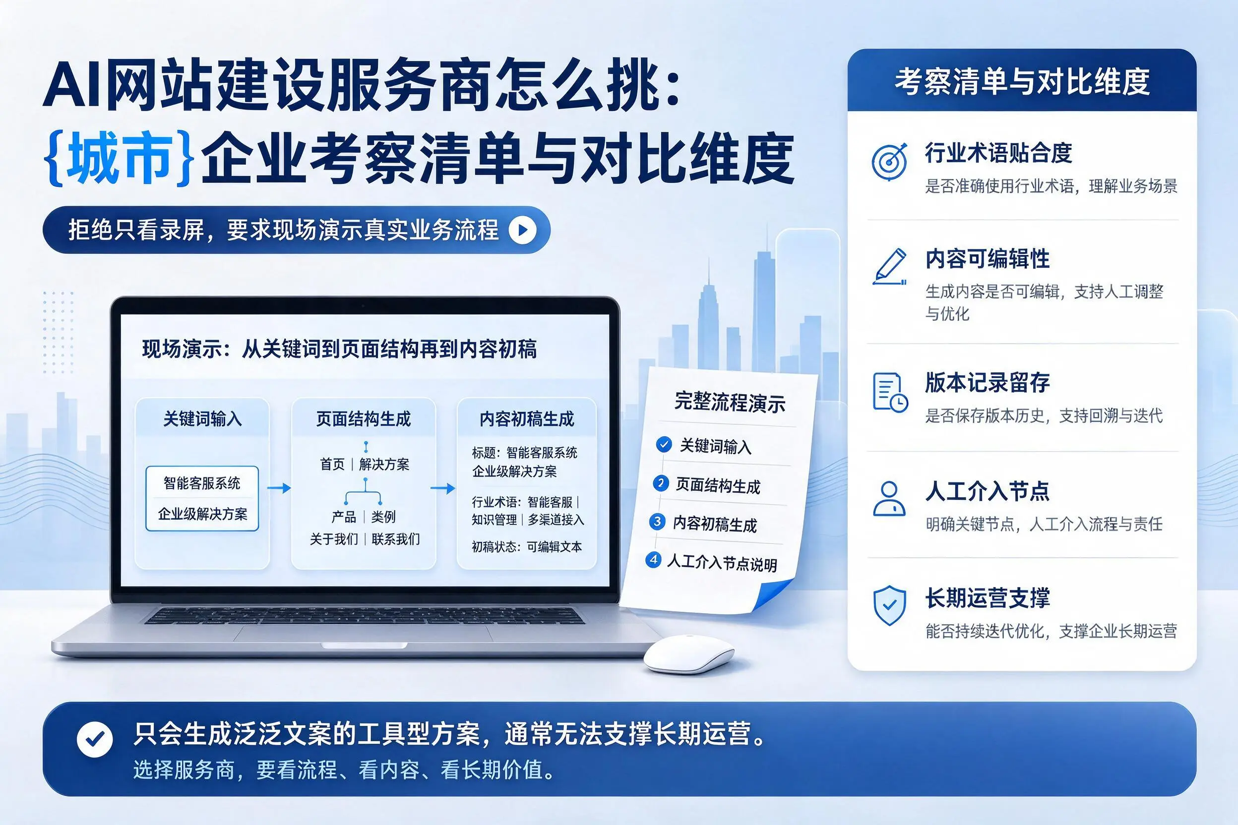 AI网站建设服务商怎么挑:玉树企业考察清单与对比维度