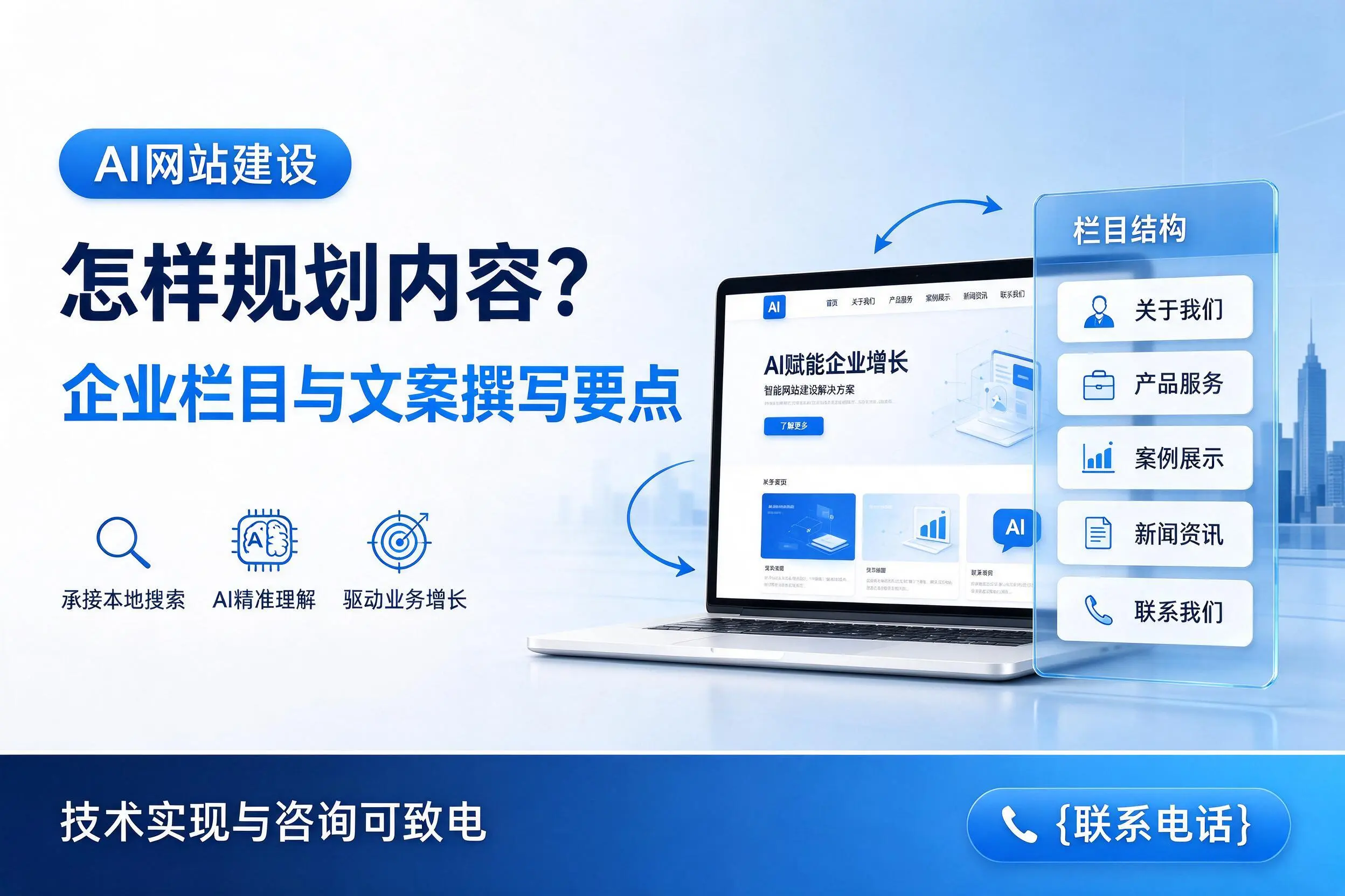 AI网站建设怎样规划内容？玉树企业栏目与文案撰写要点