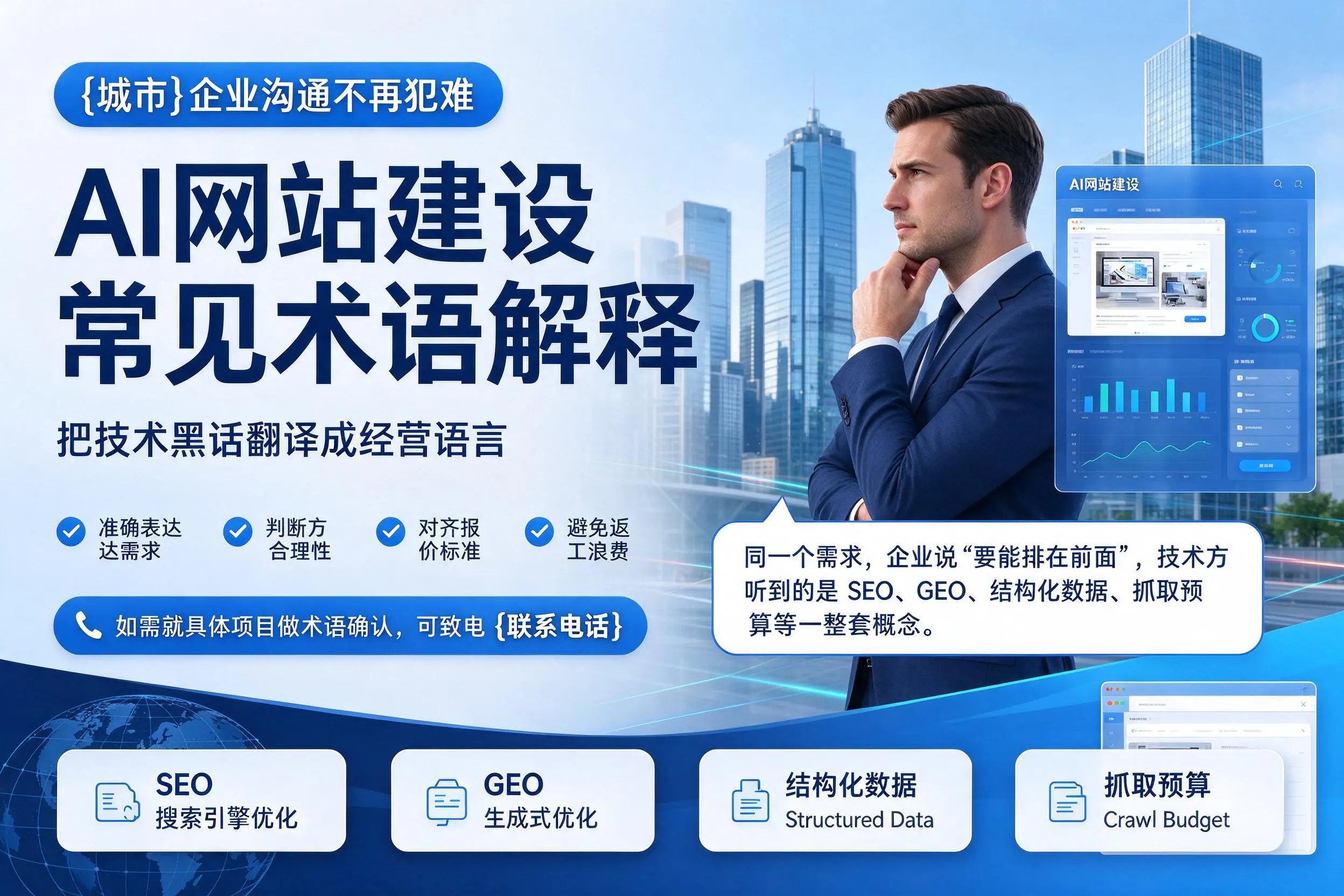 AI网站建设常见术语解释，玉树企业沟通不再犯难